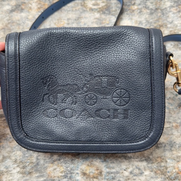 Navy Coach saddle bag with horse & carriage - Picture 2 of 9